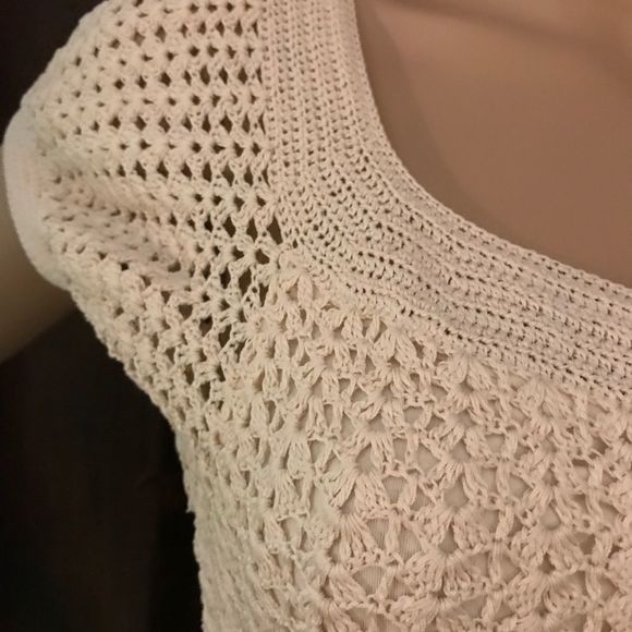 Vintage | Betsey Johnson | Cottagecore | Coquette | Lined Crochet Dress in Ivory - Picture 5 of 13